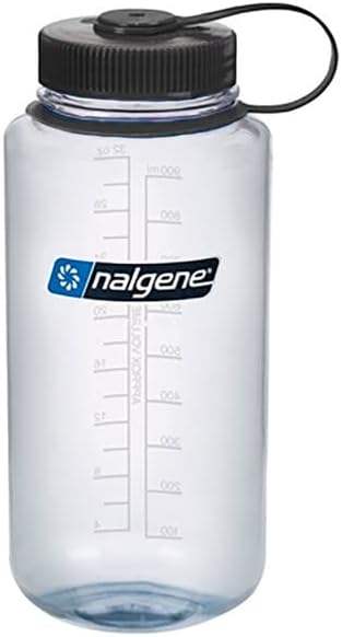 Tritan Wide Mouth 32oz BPA-Free Water Bottle (Clear W-Black Cap)