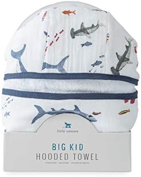 Little Unicorn Cotton Muslin & Terry Hooded Towel, Larger Size 1-6 Years