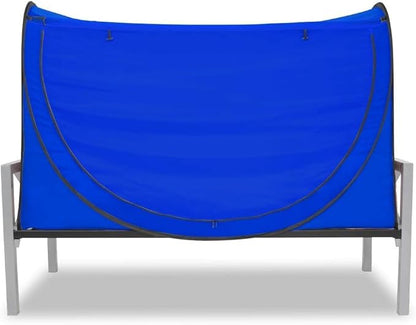 porayhut Privacy Pop up Eclipse Bed Tent Bed Drapes (Blue, Full)