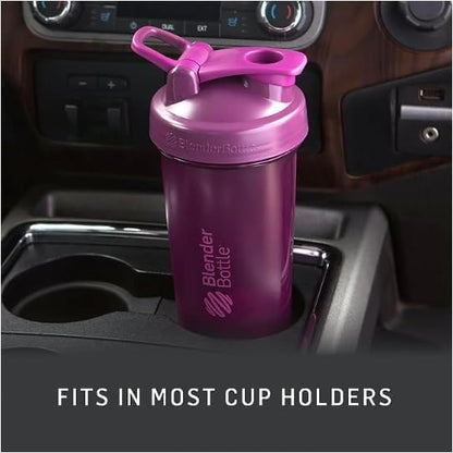 BlenderBottle Classic V2 Shaker Bottle Perfect for Protein Shakes and Pre Workout, 20oz, Full Color Purple
