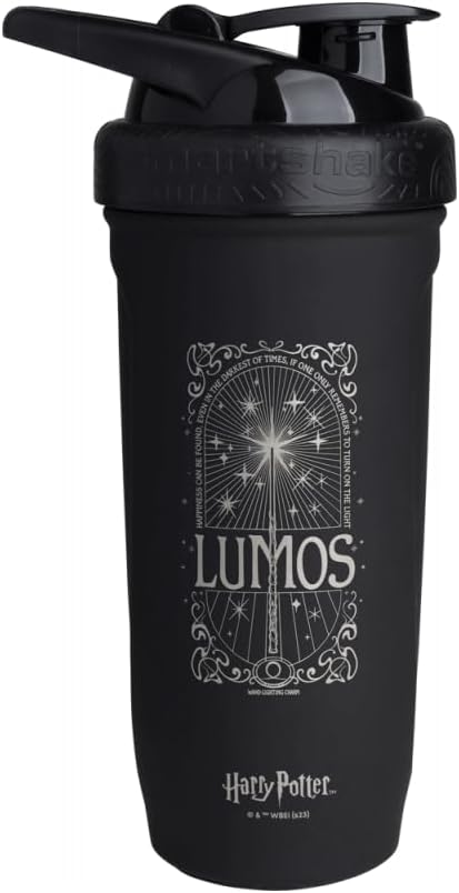 Smartshake Reforce Stainless Steel Harry Potter Lumos Style Shaker Bottle (900 ML /30oz) | Lightweight Resistance Sports Shaker Bottle with a Soft Lid | Leakproof, BPA Free & DEHP Free