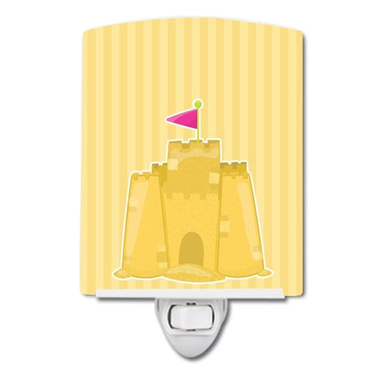 Caroline's Treasures BB8660CNL Beach Baby Girl Sand Castle Ceramic Night Light Compact, UL-Certified, Ideal for Bedroom, Bathroom, Nursery, Hallway, Kitchen, 6x4x3, Multicolor