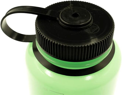 Nalgene Sustain Tritan BPA-Free Water Bottle Made with Material Derived from 50% Plastic Waste, 32 OZ, Wide Mouth, Glow Green