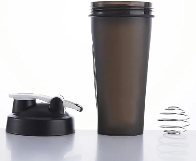 M&G Avenue 20oz Leakproof Shaker Bottle with Wire Whisk, Wide Mouth, Silicone Seal, BPA-Free, Lids for Gym, Travel, Office (White), 600 ML