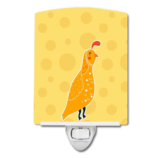 Caroline's Treasures BB6739CNL Partridge in Polkadots Ceramic Night Light Compact, UL-Certified, Ideal for Bedroom, Bathroom, Nursery, Hallway, Kitchen, 6x4x3, Multicolor