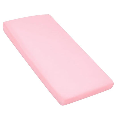Nap Mat Sheet 2 Pack, 24" x 48" x 4" Fitted Elastic Corners Preschool Day Care Rest Nap Mat Cover, Soft & Breathable Baby Sheets for Regalo My Cot Portable Toddler Bed and Joovy Travel Cot, Pink