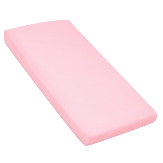 Nap Mat Sheet 2 Pack, 24" x 48" x 4" Fitted Elastic Corners Preschool Day Care Rest Nap Mat Cover, Soft & Breathable Baby Sheets for Regalo My Cot Portable Toddler Bed and Joovy Travel Cot, Pink