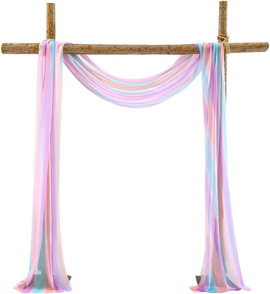 Akiky Rainbow Bed Canopy Curtains for Girls Colorful Canopies Curtain Scarf -Great as Room Decor,Wedding decortion,Window Door Valance Curtain (Twin,Rainbow)