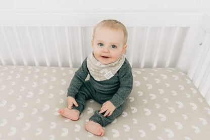 Sand Rainbow Muslin Crib Sheet by Mebie Baby, Soft and Breathable Bed Sheets for Babies, Modern Neutral Bedding for Cribs, Standard Crib Mattress Fitted Sheet, Great for Boy or Girl Room or Nursery