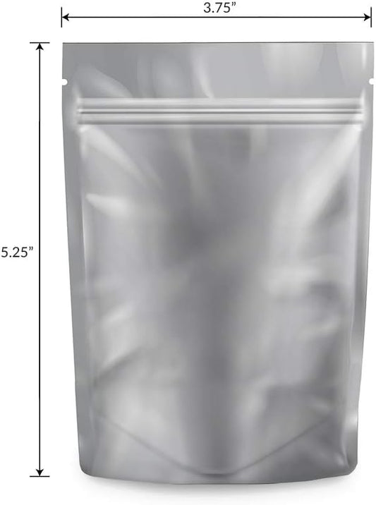 Mylar Smell Proof Bags - White/Clear - 1000 Count-5.25X3.75-1/8 Ounce - Packaging Bags - Mylar Bags For Food Storage - Resealable Bags - Storage Bag - Edible Packaging - Dry Herb Packaging