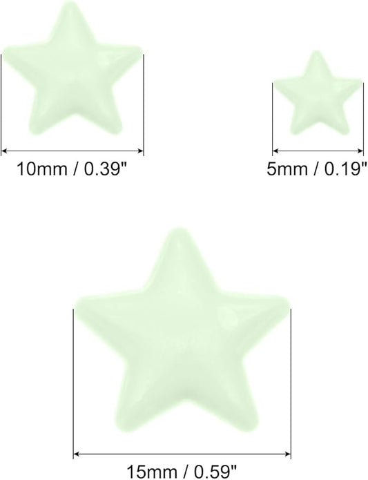 MECCANIXITY Glow in The Dark Star Decals Decor Green Wall Stickers for Ceiling Bedroom Bedding Room 6 Set
