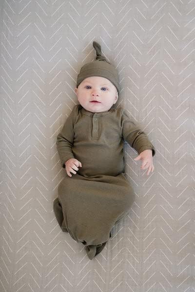 Desert Sage Muslin Crib Sheet by Mebie Baby, Soft and Breathable Bed Sheets for Babies, Modern Neutral Bedding for Cribs, Standard Crib Mattress Fitted Sheet, Great for Boy or Girl Room or Nursery