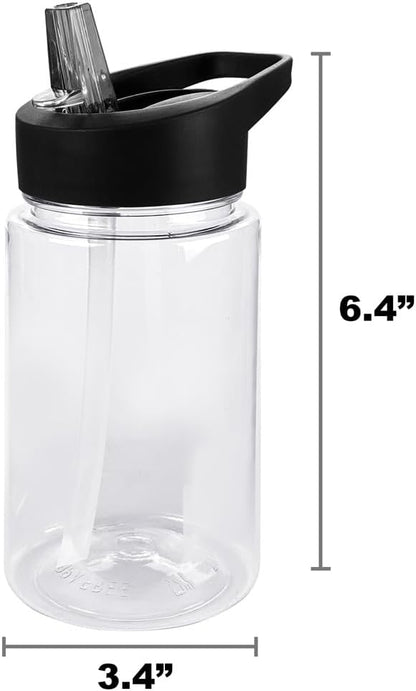 LOGOVISION PJ Masks Kids Tritan Plastic Water Bottle with Straw Lid and Handle, Reusable Tumbler for Toddlers, Unisex for Girls and Boys, 12oz, Big Gekko