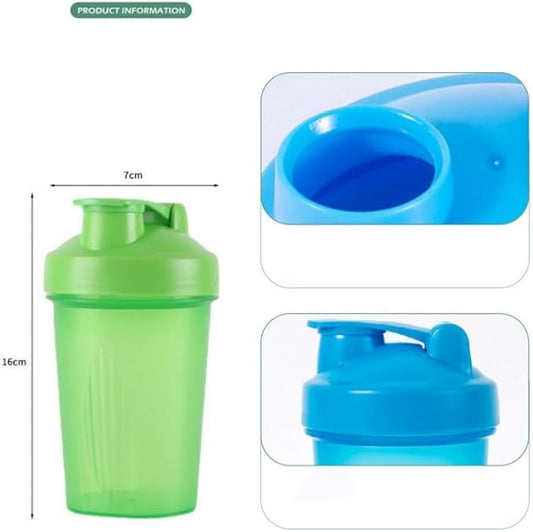 Shaker Bottle for Protein Powder w. Classic Loop Top & BPA free,Secure Screw-On Lid, Stay Open Flip Cap,BPA Free-16oz (White/Clear-16Oz-400ML) (SKER-BTL)