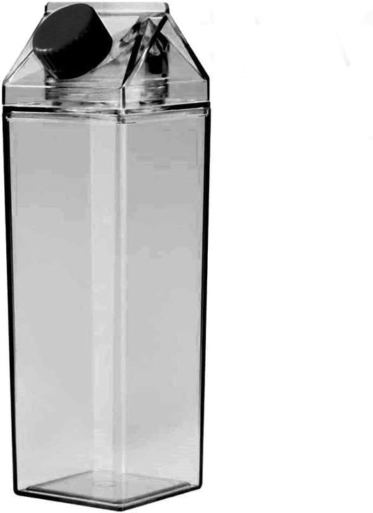 Jinberry 750ml/25Oz Cute Milk Carton Water Bottle Portable Drinkware for Outdoor Climbing Tour or Camping