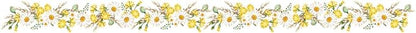 BIBITIME Yellow White Daisy Flower Wasit Skirting Line Sticker Nature Plants Theme Bedroom Wall Decal Kitchen Bathroom Tile Glass Window Decor