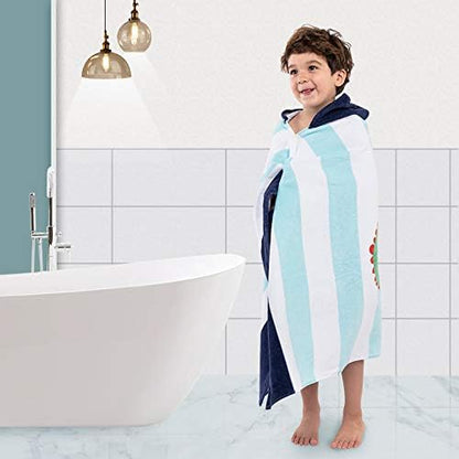 Kids Hooded Bath Beach Towel Girls Boys, Super Absorbent & Soft Towel Poncho with Cute Design, 30 x 50 Inch After Pool Wrap Towel with Hood (Dinosaur)