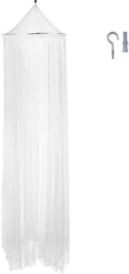 Eimilaly Bed Canopy Mosquito Net, Bed Canopy for Girls Room Decor - Insect Protection Hanging Canopy for Adults, Babies, Outdoor Camping, White/No Opening