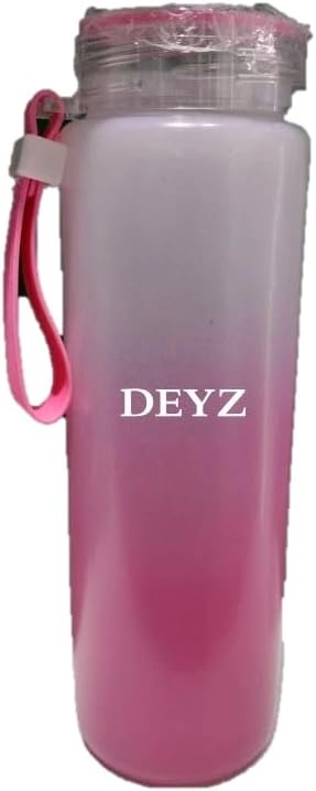 DEYZ Glass Water Bottle 16oz Fitness Drinking Glass Water Bottle PBA and Leak Proof Water Bottle Reusable water bottles Sport Water Bottle Gym Drinking Jug Circular Glass water Bottle (Pink)