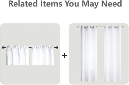 Mrs.Naturall Small Window Curtains for Bedroom 2 Panels Set 45 in Long White Room Darkening Thermal Insulated Light Blocking Short Blackout Curtains for Bathroom Nursery 45 Inch Length