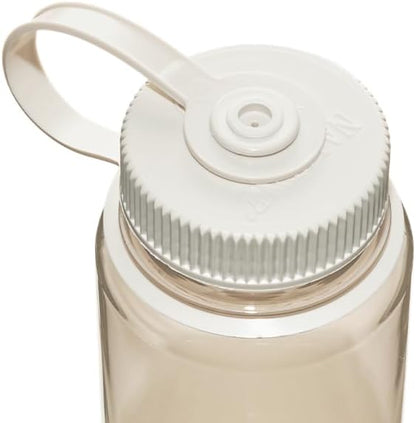 Nalgene Sustain Tritan BPA-Free Water Bottle Made with Material Derived from 50% Plastic Waste, 16 OZ, Wide Mouth, Cotton [Color may vary]