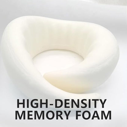 2024 Memory Foam Neck Pillow 360 Degree Neck Support Travel Pillows for Airplanes and Long Flight Travel Neck Pillow (Pink)