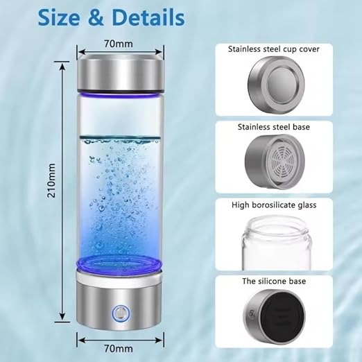 Hydrogen Water Bottle Generator, AquaHealth Rechargeable Portable Hydrogen Water, Hydrogen Water Ionizer Machine, with SPE/PEM Technology, for Home, Office, Travel, Fitness. with Gift Box.
