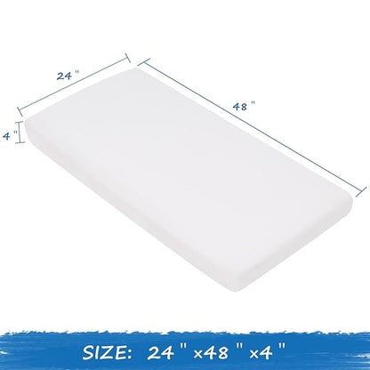 Nap Mat Sheet 10 Pcs, 24" x 48" x 4" Preschool or Day Care Rest Mat Sheet for ECR4Kids and KinderMat, Super Soft and Breathable Microfiber Baby Sheet for Boys and Girls, White