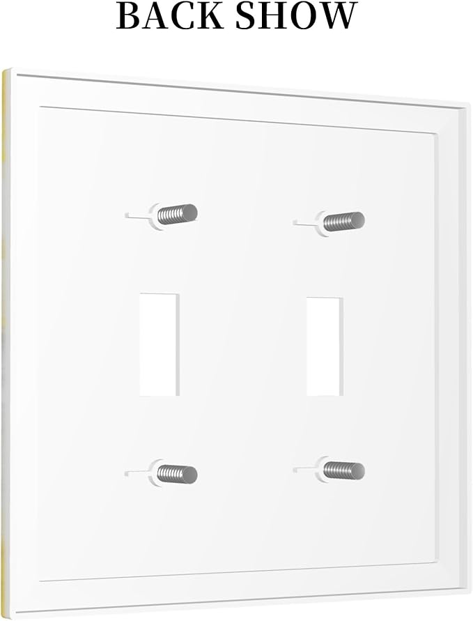 Grey and Yellow Abstract Art Painting Double Toggle Light Switch Covers 2 Gang Wall Plate Dual Decorative Switchplate Electrical Faceplate for Bathroom Country Kitchen Bedroom Decor, 4.9" x 5"
