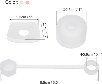 PATIKIL Silicone Spill Stopper for Straw Cup 2.0 40oz/ 30oz, Set of 6 Tumbler Accessories Including 2 Straw Cover Cap, 2 Square Spill Stopper and 2 Round Leak Stopper, Clear/Pink