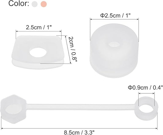 PATIKIL Silicone Spill Stopper for Straw Cup 2.0 40oz/ 30oz, Set of 6 Tumbler Accessories Including 2 Straw Cover Cap, 2 Square Spill Stopper and 2 Round Leak Stopper, Clear/Pink
