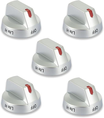 DG94-03500A/Z Fit for Samsung Stove Oven Knob Replacement，DG94-04167 DG94-03500U DG94-03500W Electric Gas Range Knobs Replacement for Samsung, Compatible with NX60T8111SS NX60T8311SS NE63T8111SS 5Pcs
