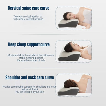 Cervical Anti Snore Pillows - Ergonomic Neck Support Pillow for Neck & Shoulder Pain Relief - Back,Stomach Sleepers,Cervical Neck Pillow,Memory Foam Pillows (Hydrophilic Cotton Pillowcase)