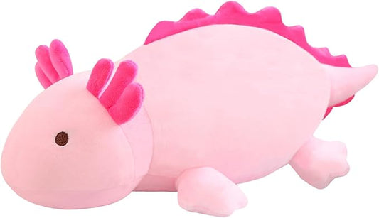 SQEQE Weighted Axolotl Plush Toy, Pink Axolotl Stuffed Animals Cute Axolotl Plush Pillow, Cute Weighted Stuffed Animals Gifts for Girls & Boys Age 3-12 (9.8" | 0.75 lbs, Pink Axolotl)