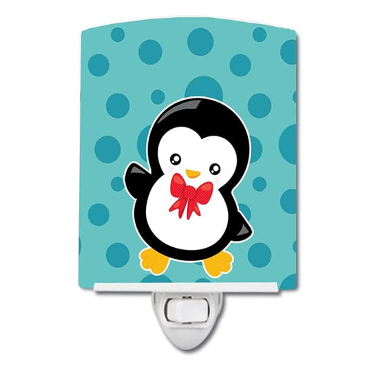 Caroline's Treasures BB8943CNL Christmas Penquin #5 Ceramic Night Light Compact, UL-Certified, Ideal for Bedroom, Bathroom, Nursery, Hallway, Kitchen, 6x4x3, Multicolor