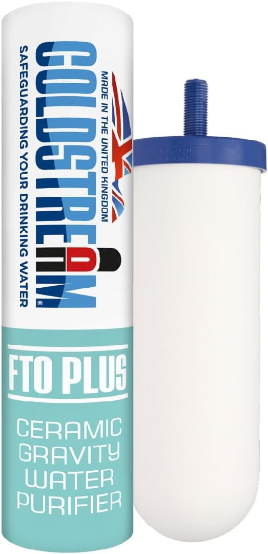 FTO+ Water Filter Cartridge - Dependable Gravity Water Filter for Easy Installation as a Berkey Water Filter Replacement - Ceramic Gravity Water Filter For Stainless Steel Systems
