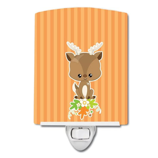 Caroline's Treasures BB8713CNL Deer Ceramic Night Light Compact, UL-Certified, Ideal for Bedroom, Bathroom, Nursery, Hallway, Kitchen, 6x4x3, Multicolor
