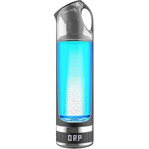 Hydrogen Water Bottles, Portable Hydrogen Water Bottle, Portable 500ml Hydrogen Rich Water Bottle Alkaline Generator LED Healthy Cup USB Rechargeable Anti Aging Hydrogen Rich Bottle(Grey)