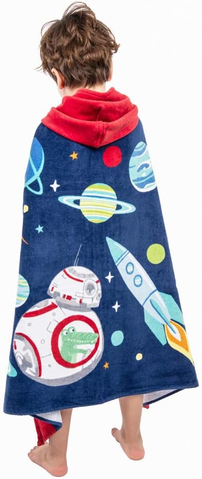Kids Hooded Bath Beach Towel Girls Boys, Super Absorbent & Soft Towel Poncho with Cute Design, 30 x 50 Inch After Pool Wrap Towel with Hood (Starry Sky)