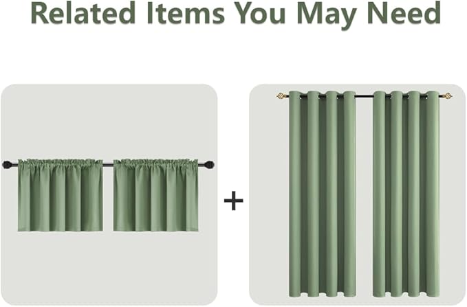 Mrs.Naturall Sage Green Curtains 102 Inches Long for Living Room 2 Panels Set,Heat Blocking Thermal Insulated Boho Blackout Grommet Curtain Drapes 102 Inch Length for Bedroom