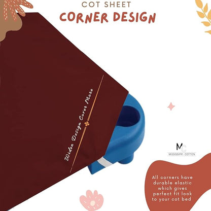 Pack of 12 Cot Sheet for Daycare Preschool Cot Bed -Polyblend Fabric with Corner Elastic Cots Sheets Fits On 22" X 52" Inches Size Toddler and Preschool Daycare Cot Burgundy 22 X 52 Size
