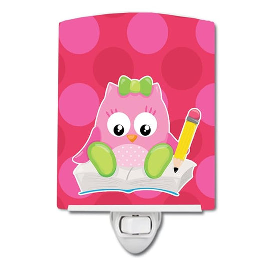 Caroline's Treasures BB9029CNL Back to School Girl Bird Ceramic Night Light Compact, UL-Certified, Ideal for Bedroom, Bathroom, Nursery, Hallway, Kitchen, 6x4x3, Multicolor