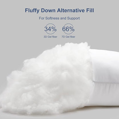 CozyLux Pillows King Size Set of 2, Hotel Quality Bed Pillows for Sleeping 2 Pack, Cooling Pillows for Side Back and Stomach Sleepers, Down Alternative Luxury Soft Supportive Fluffy Pillows (19x34)