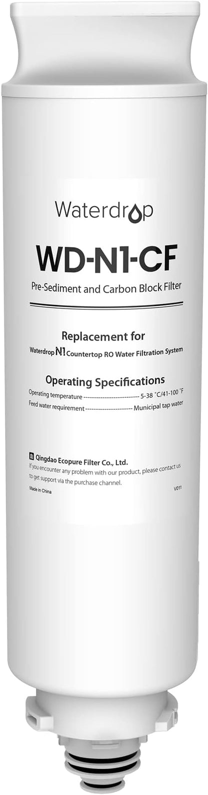 Waterdrop WD-N1-CF Water Filter, Replacement for N1 Countertop Reverse Osmosis System, 6-month Lifetime