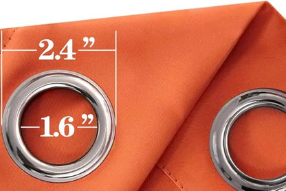 Mrs.Naturall 52x96 Inch Length Orange Curtains for Dining Room 2 Panels Blackout Room Darkening Curtain for Bedroom