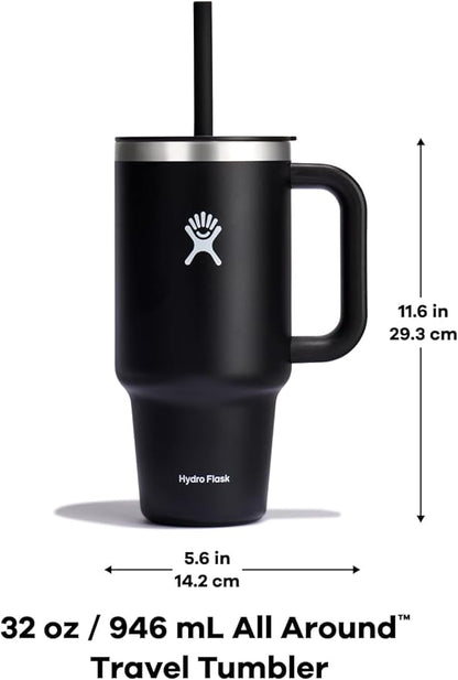 Hydro Flask Travel Tumbler Stainless Steel Vacuum Insulated Tumbler with Lid and Straw for Cold Water and Drinks for Sports, School, Work, Car, Travel, Weekends