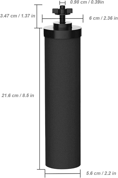 Huining 4PCS Black Water Filters for Water Purification Unit Water Filter Replacement Household Water Bucket Water Filtration System Gravity Water Filter System Water Purifier Survival