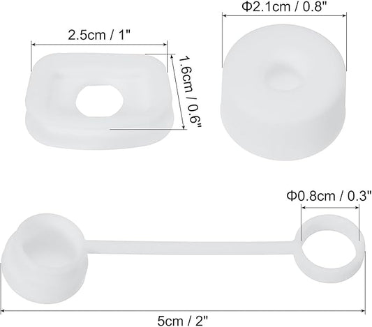 PATIKIL Silicone Spill Stopper for Straw Cup 1.0 40oz/ 30oz, Set of 6 Tumbler Accessories Including 2 Straw Cover Cap, 2 Square Spill Stopper and 2 Round Leak Stopper, White