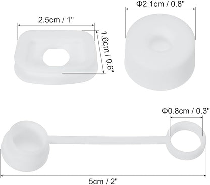 PATIKIL Silicone Spill Stopper for Straw Cup 2.0 40oz/ 30oz, Set of 9 Tumbler Accessories Including 3 Straw Cover Cap, 3 Square Spill Stopper and 3 Round Leak Stopper, White