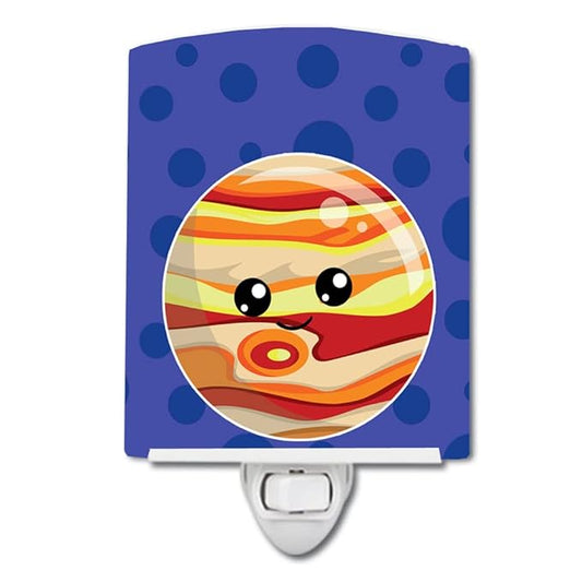 Caroline's Treasures BB9040CNL Planets Jupiter Ceramic Night Light Compact, UL-Certified, Ideal for Bedroom, Bathroom, Nursery, Hallway, Kitchen, 6x4x3, Multicolor